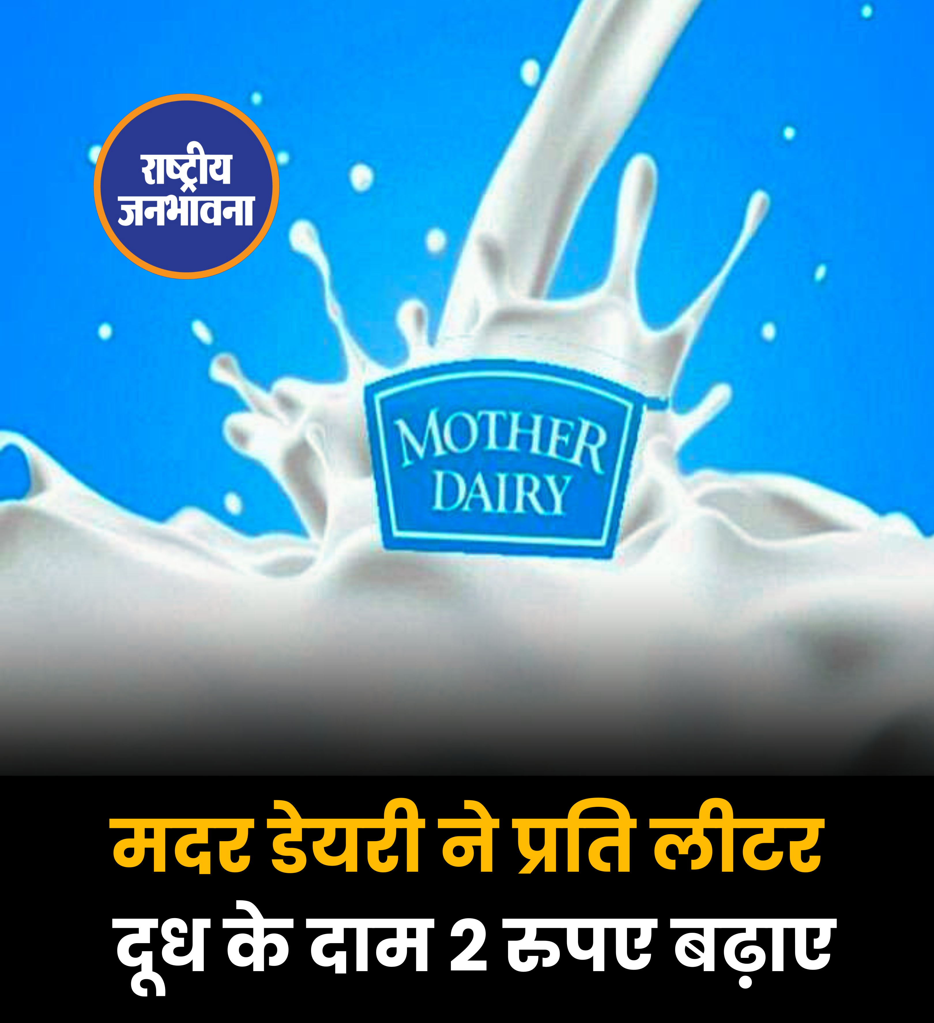 मदर डेयरी ने प्रति लीटर दूध के दाम 2 रुपए बढ़ाए