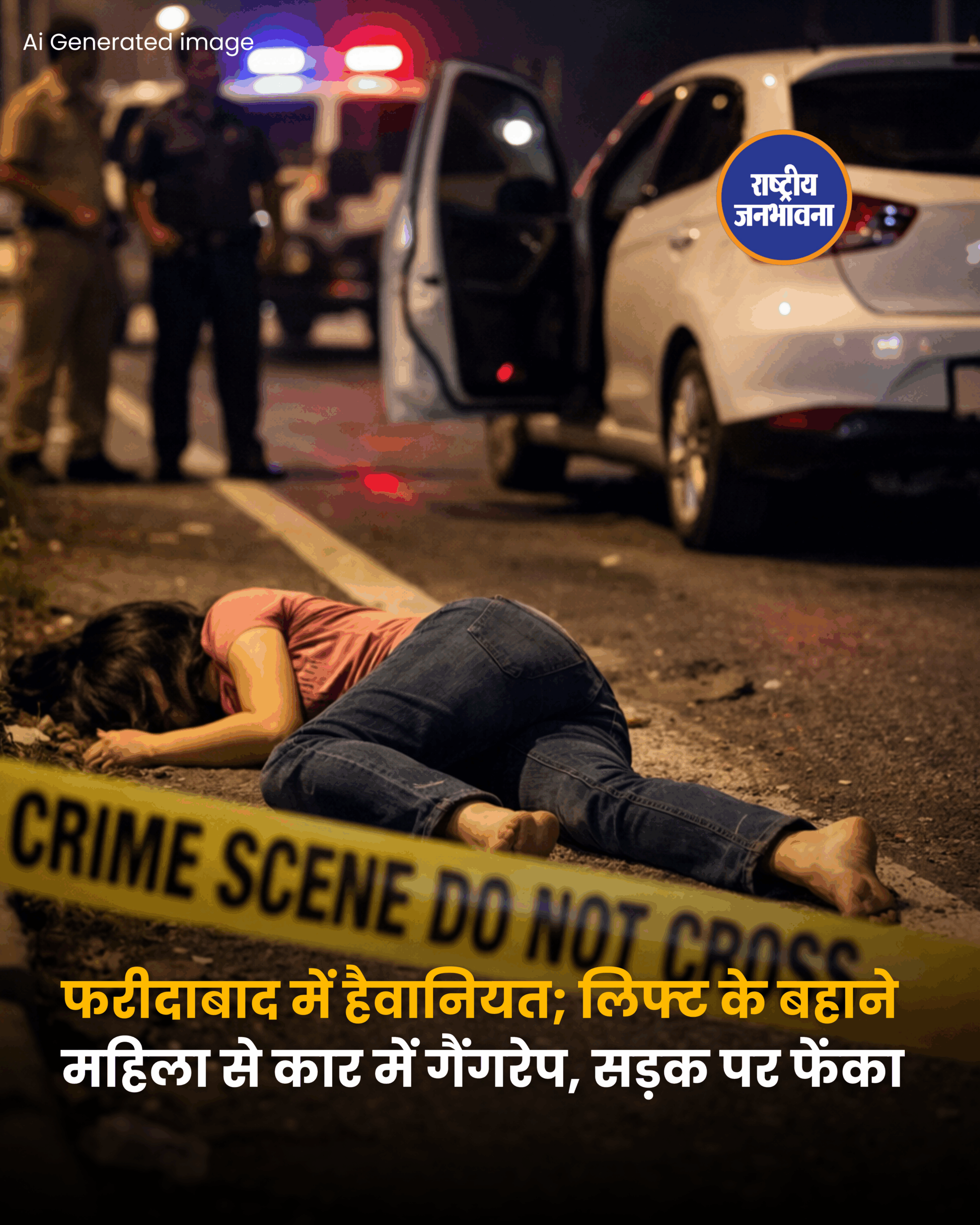 फरीदाबाद में हैवानियत; लिफ्ट के बहाने महिला से कार में गैंगरेप, सड़क पर फेंका