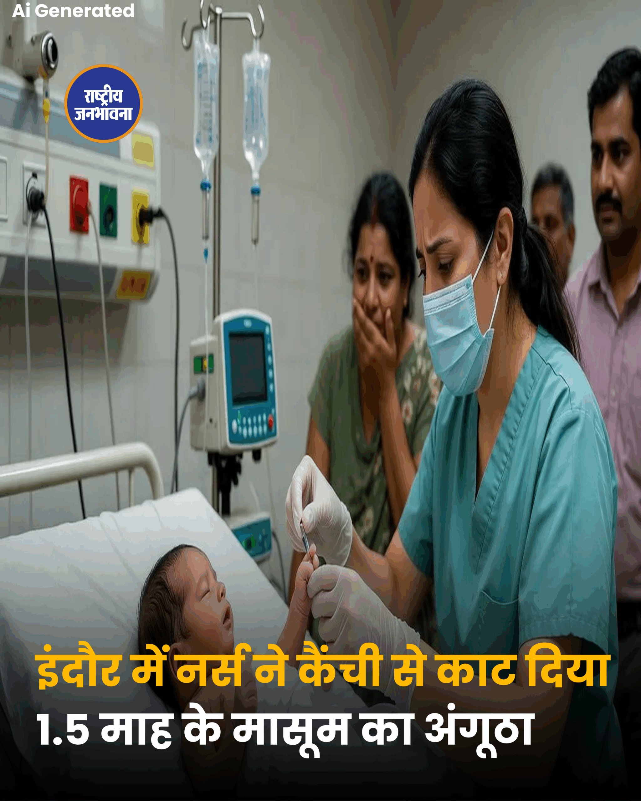 इंदौर में नर्स ने कैंची से काट दिया 1.5 माह के मासूम का अंगूठा