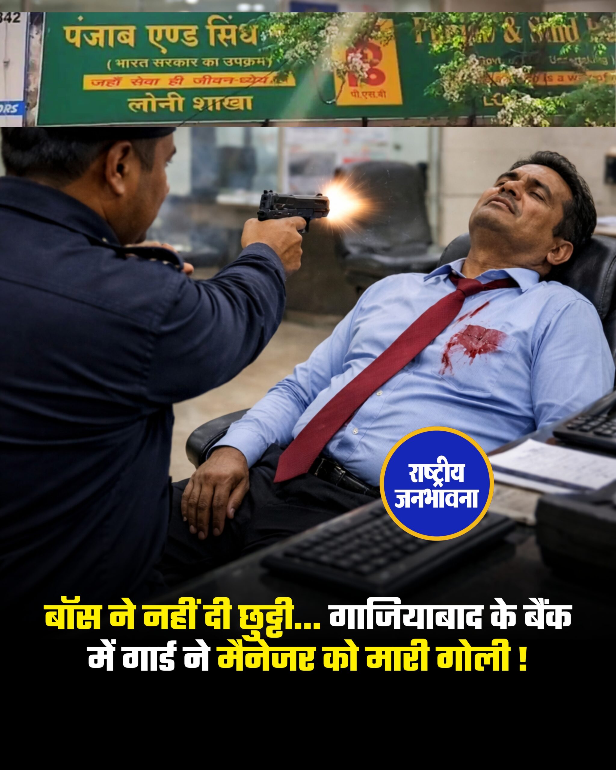 बॉस ने नहीं दी छुट्टी... गाजियाबाद के बैंक में गार्ड ने मैनेजर को मारी गोली