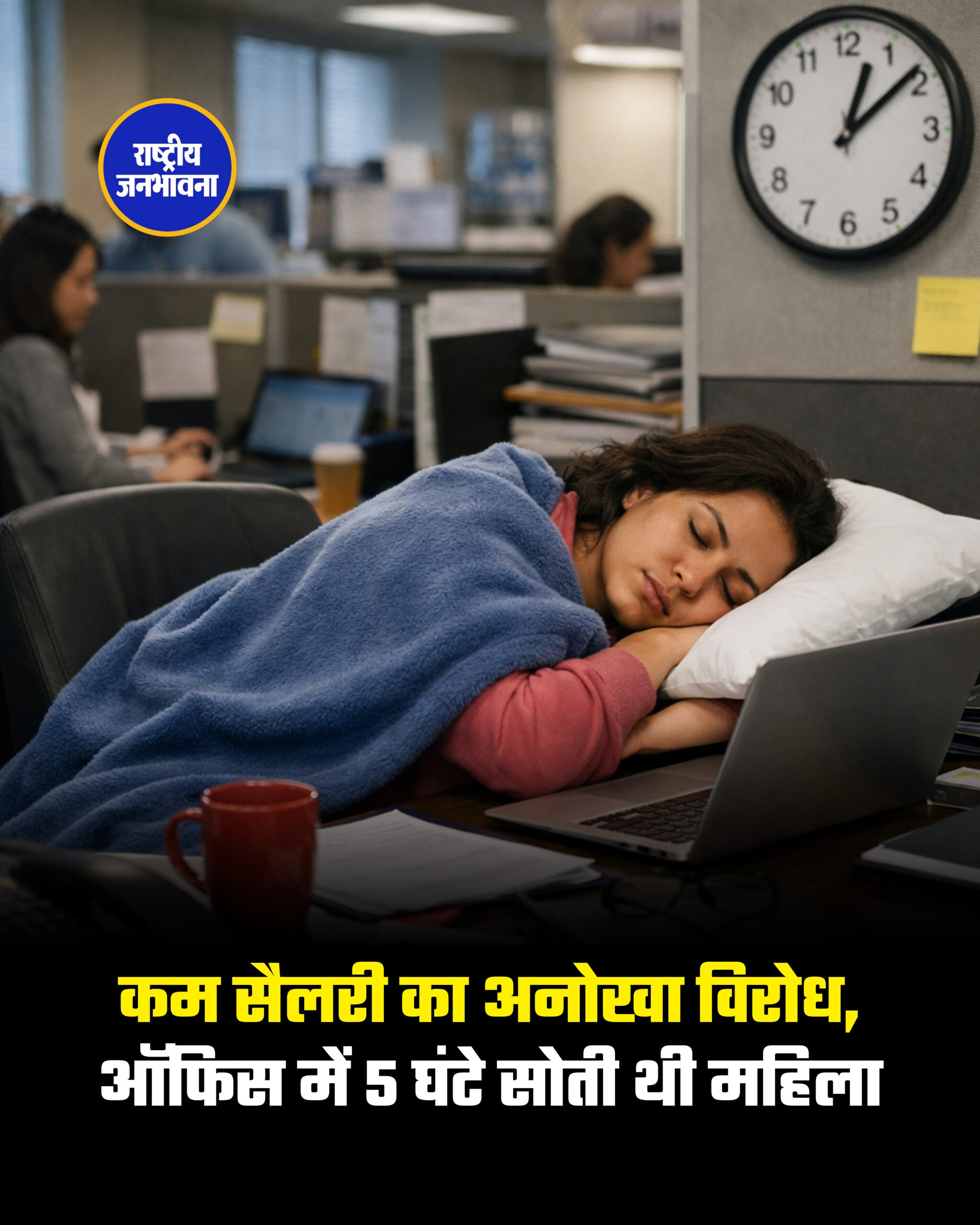 कम सैलरी का अनोखा विरोध, ऑफिस में 5 घंटे सोती थी महिला