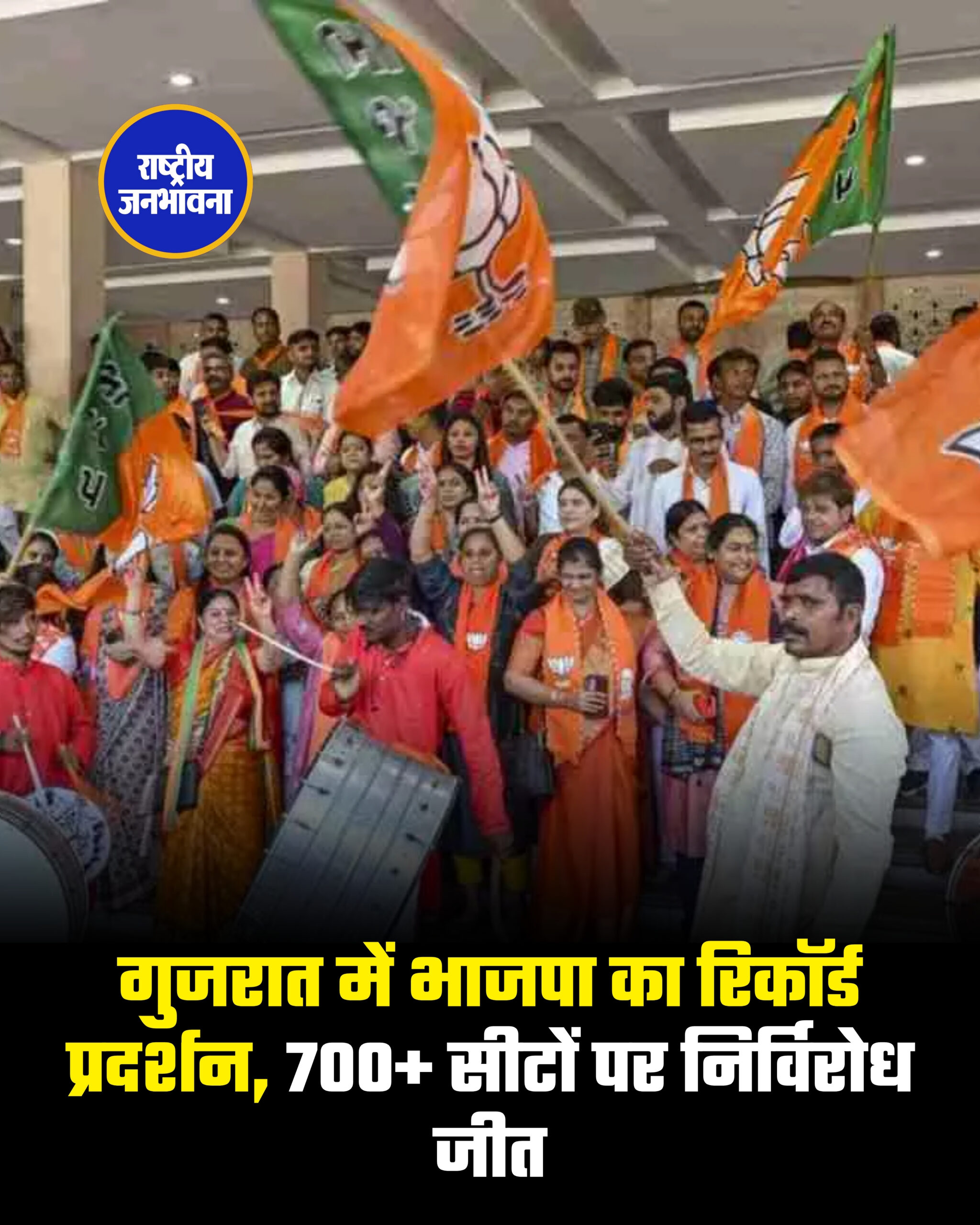 गुजरात में भाजपा का रिकॉर्ड प्रदर्शन, 700+ सीटों पर निर्विरोध जीत