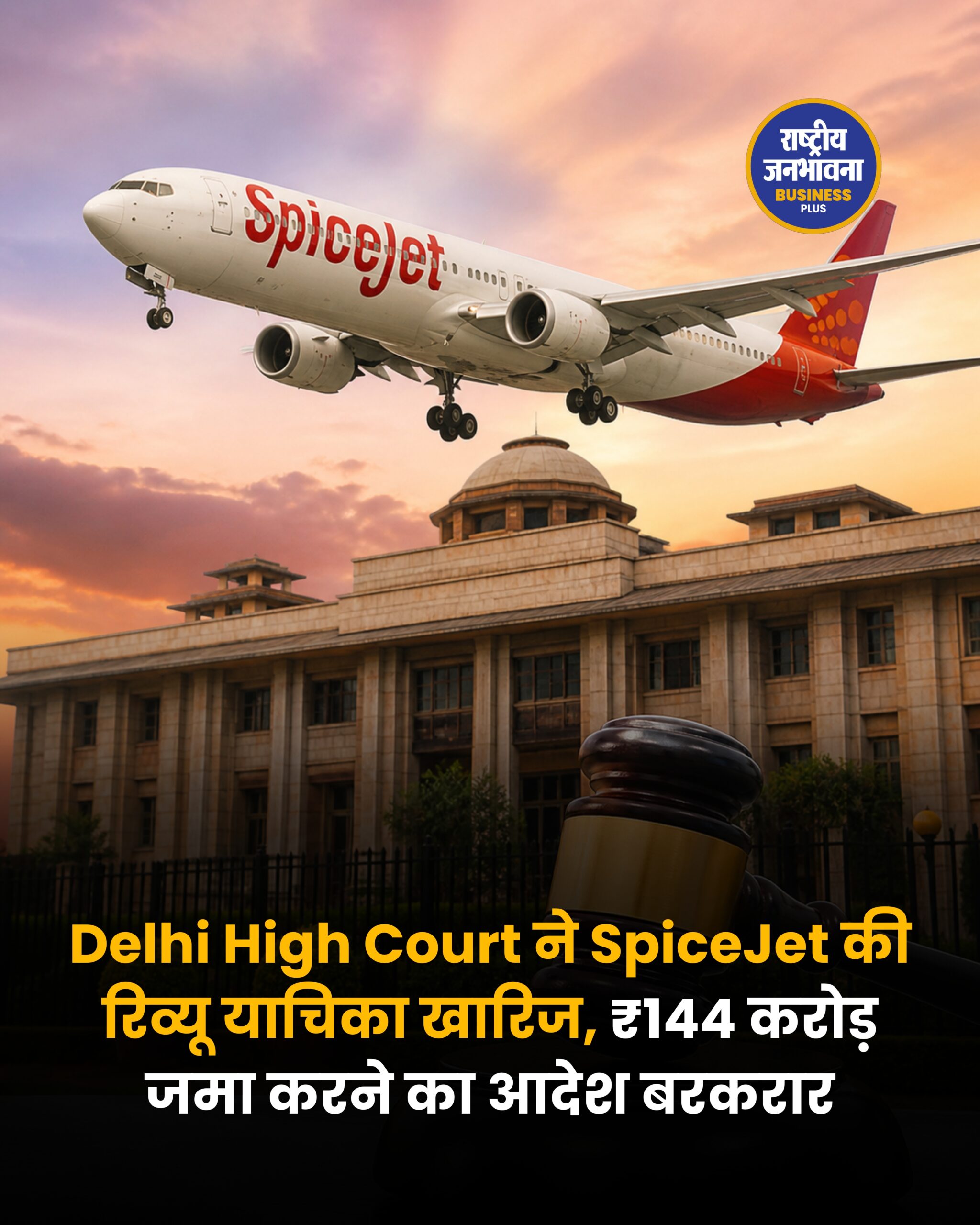 Delhi High Court का बड़ा फैसला: SpiceJet की रिव्यू याचिका खारिज, ₹144 करोड़ जमा करने का आदेश बरकरार