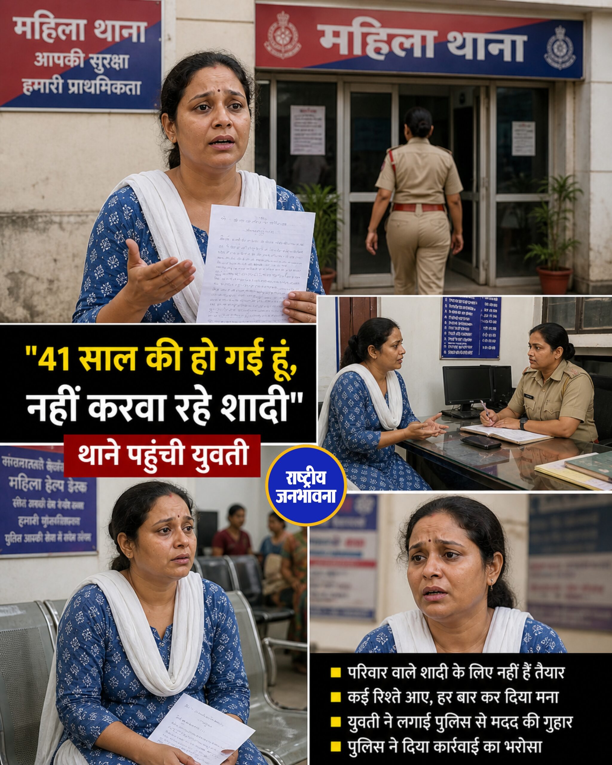 "41 साल की हो गई हूं, नहीं करवा रहे शादी" : थाने पहुंची युवती