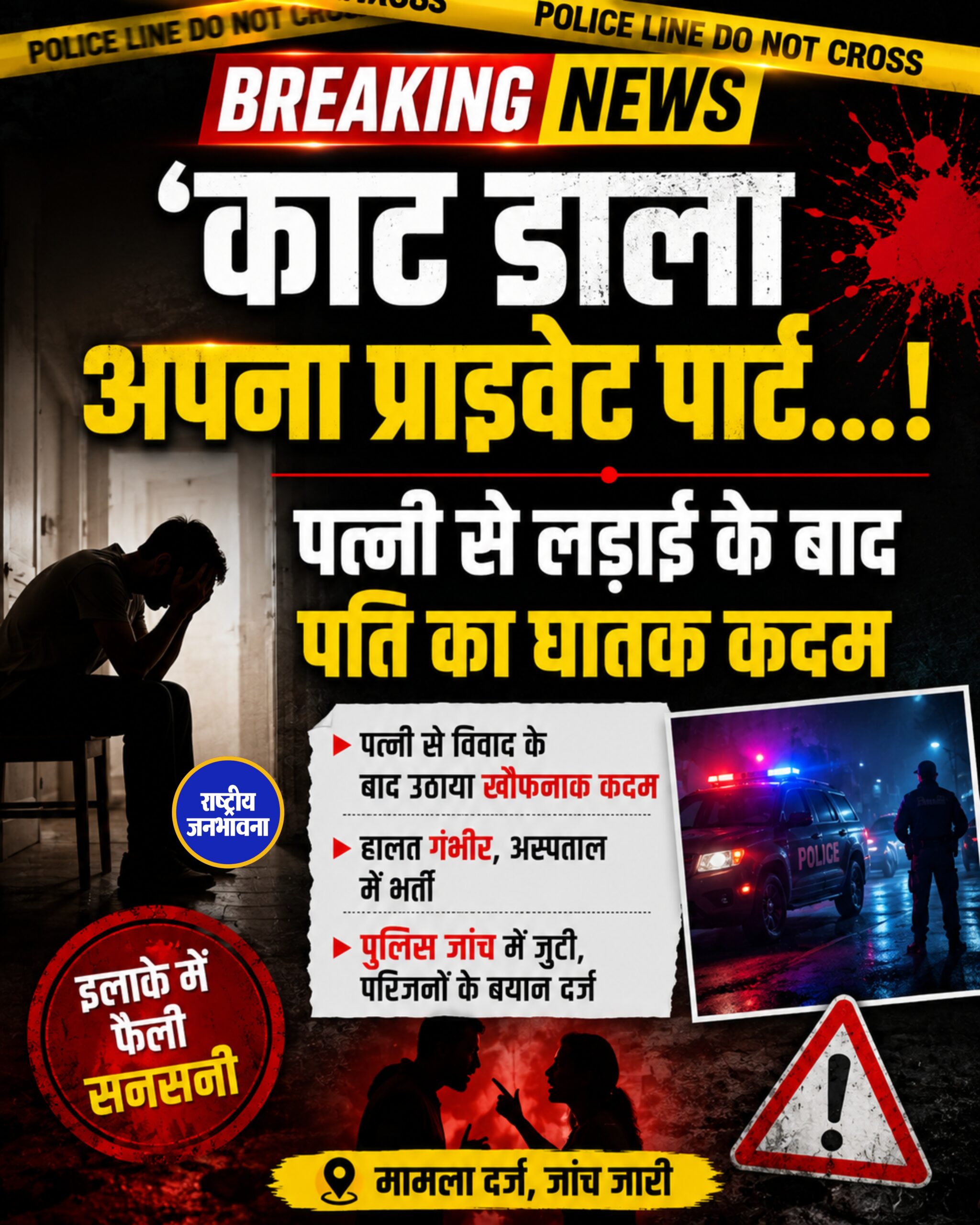 बिहार के रोहतास जिले के सासाराम से एक बेहद हैरान कर देने वाला मामला सामने आया है. जिसने पूरे इलाके को स्तब्ध कर दिया है. यहां कुसडिहरा गांव में रहने वाले 25 वर्षीय एक शादीशुदा युवक ने पत्नी के साथ हुए विवाद के बाद धारदार हथियार उठाया और आवेश में आकर अपने गुप्तांग को काटकर अलग कर दिया. इतना ही नहीं, उसने उसी हथियार से अपनी गर्दन पर भी वार करने की कोशिश की. इस खौफनाक घटना को देखकर आसपास के लोग तुरंत मौके पर पहुंचे और परिजनों को इसकी सूचना दी.