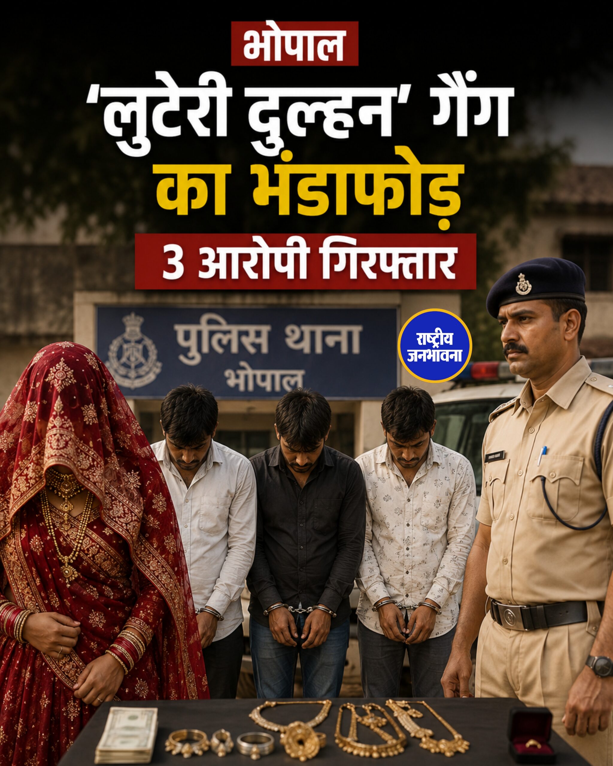 भोपाल 'लुटेरी दुल्हन' गैंग का भंडाफोड़ 3 आरोपी गिरफ्तार