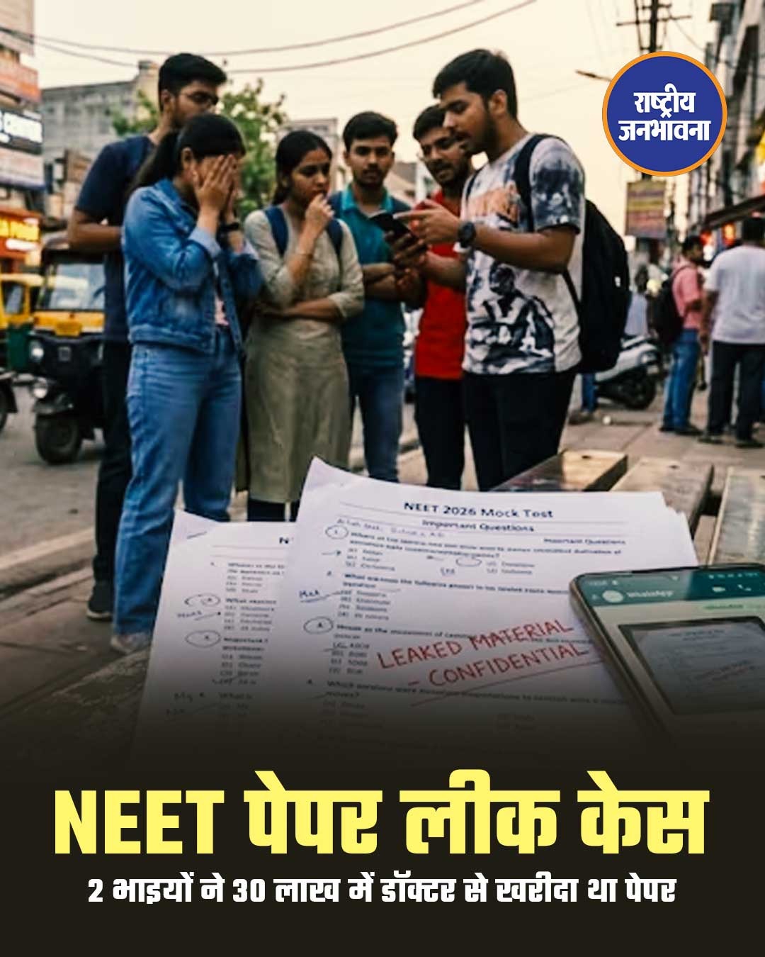 NEET पेपर लीक में बड़ा खुलासा: 2 भाइयों ने 30 लाख में डॉक्टर से खरीदा था पेपर, फिर देश भर में ऐसे हुआ लीक राजस्थान के सीकर से जुड़े NEET 2026 पेपर लीक मामले में जांच एजेंसियों को लगातार बड़े खुलासे मिल रहे हैं. जांच में सामने आया है कि यह पूरा नेटवर्क हरियाणा, राजस्थान और उत्तराखंड तक फैला हुआ था और परीक्षा से पहले ही प्रश्नपत्र लाखों रुपये में बेचे जा रहे थे. मामले में कई आरोपियों की गिरफ्तारी के बाद अब जांच एजेंसियां पेपर लीक के पूरे सिंडिकेट को खंगालने में जुटी हैं. सूत्रों के मुताबिक जांच में पता चला है कि गुरुग्राम के एक डॉक्टर से जमवारामगढ़ निवासी दो भाई मांगीलाल बिवाल और दिनेश बिवाल ने 26 और 27 अप्रैल को करीब 30 लाख रुपये में कथित तौर पर NEET का पेपर खरीदा था. इसके बाद दिनेश बिवाल ने यह पेपर अपने बेटे को दिया, जो सीकर में रहकर मेडिकल प्रवेश परीक्षा की तैयारी कर रहा था. जांच एजेंसियों का दावा है कि इसके बाद 29 अप्रैल को यही पेपर कई अन्य छात्रों और अभिभावकों तक पहुंचाया गया.