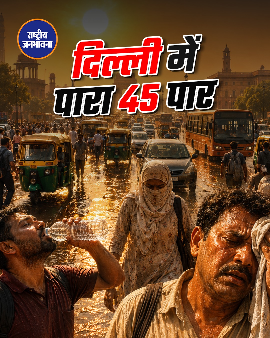 राष्ट्रीय राजधानी दिल्ली में मंगलवार को इस महीने का पहला 'हीटवेव' (लू) वाला दिन दर्ज किया गया, जिसमें सूखी हवाओं और तेज धूप की वजह से तापमान 45 डिग्री सेल्सियस के पार चला गया. मौसम विभाग ने आने वाले दिनों में हीटवेव से लेकर गंभीर हीटवेव की स्थितियों के लिए 'ऑरेंज अलर्ट' जारी किया है. भारत मौसम विज्ञान विभाग (IMD) के मुताबिक, शहर के मुख्य मौसम निगरानी केंद्र सफदरजंग में अधिकतम तापमान 45.1 डिग्री सेल्सियस दर्ज किया गया, जो सामान्य से 4.7 डिग्री ज़्यादा और पिछले दिन की तुलना में 1.7 डिग्री ज्यादा था. पालम केंद्र पर भी तापमान 45.1 डिग्री सेल्सियस दर्ज किया गया, जो सामान्य से 3.8 डिग्री ज़्यादा था और पिछले 24 घंटों में इसमें 1.6 डिग्री की बढ़ोतरी हुई.
