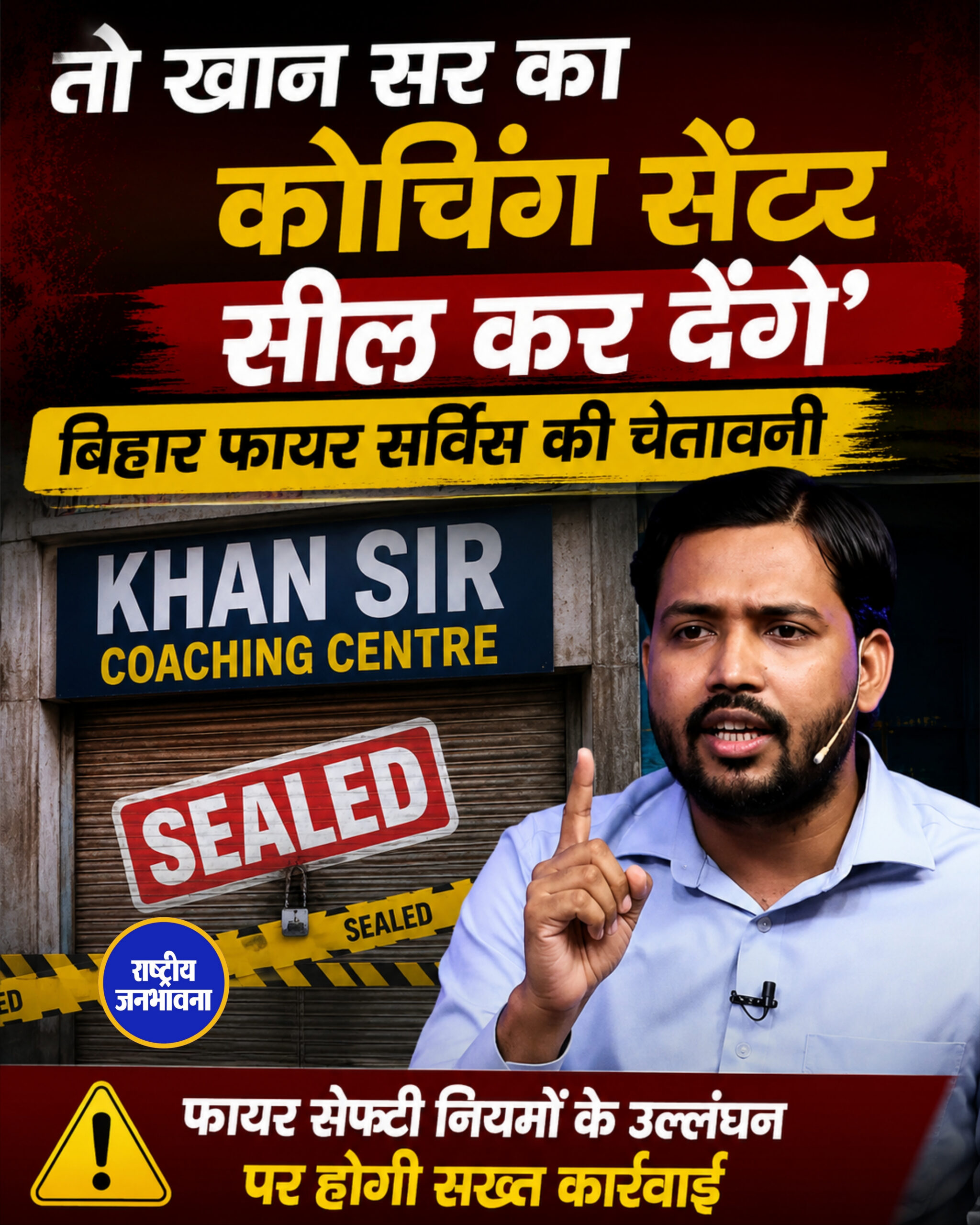तो खान सर का कोचिंग सेंटर सील कर देंगे', बिहार फायर सर्विस की चेतावनी