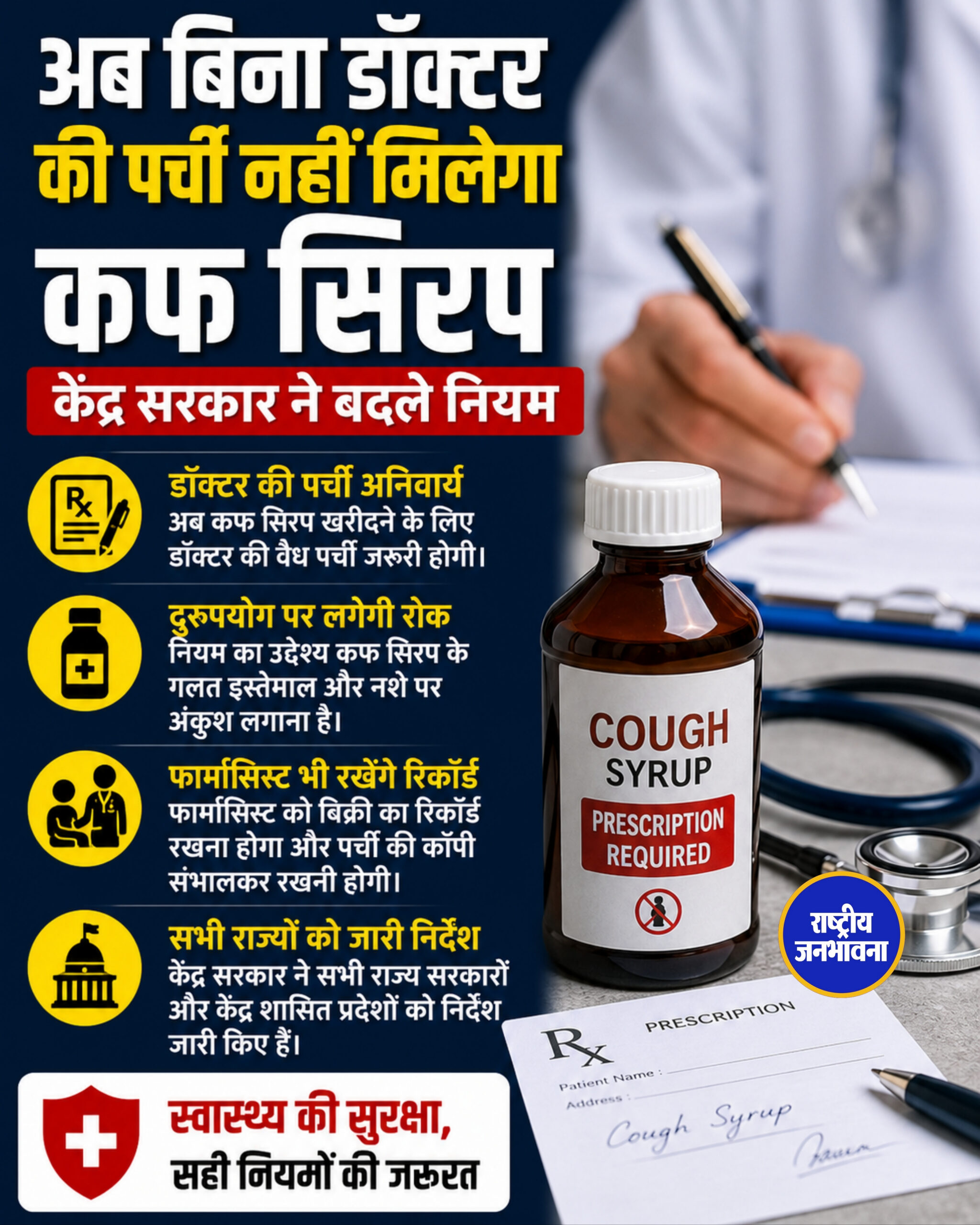 अब बिना डॉक्टर की पर्ची नहीं मिलेगा कफ सिरप, केंद्र सरकार ने बदले नियम