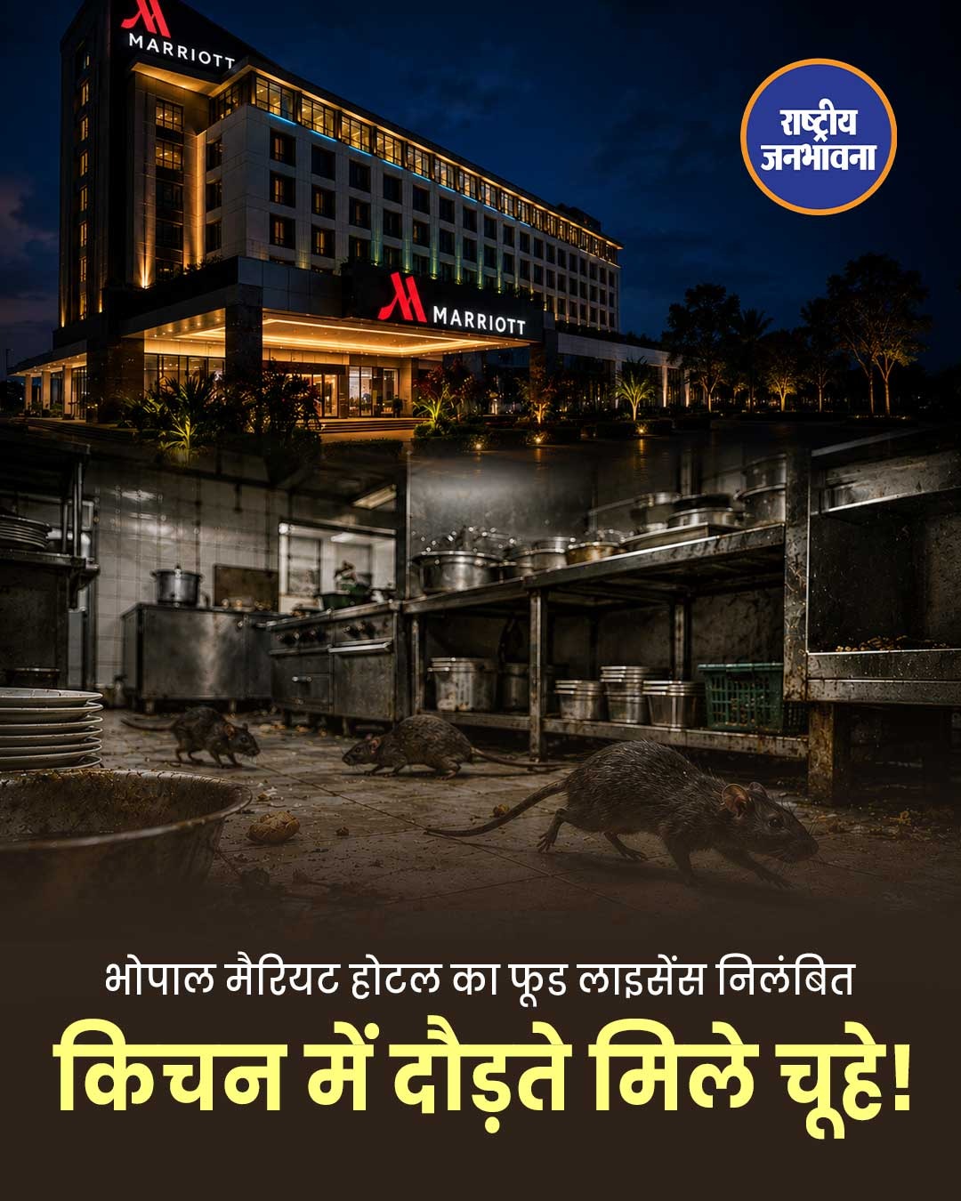 भोपाल के 5-स्टार होटल कोर्टयार्ड बाय मैरियट का फूड लाइसेंस निलंबित, किचन में मिले चूहे