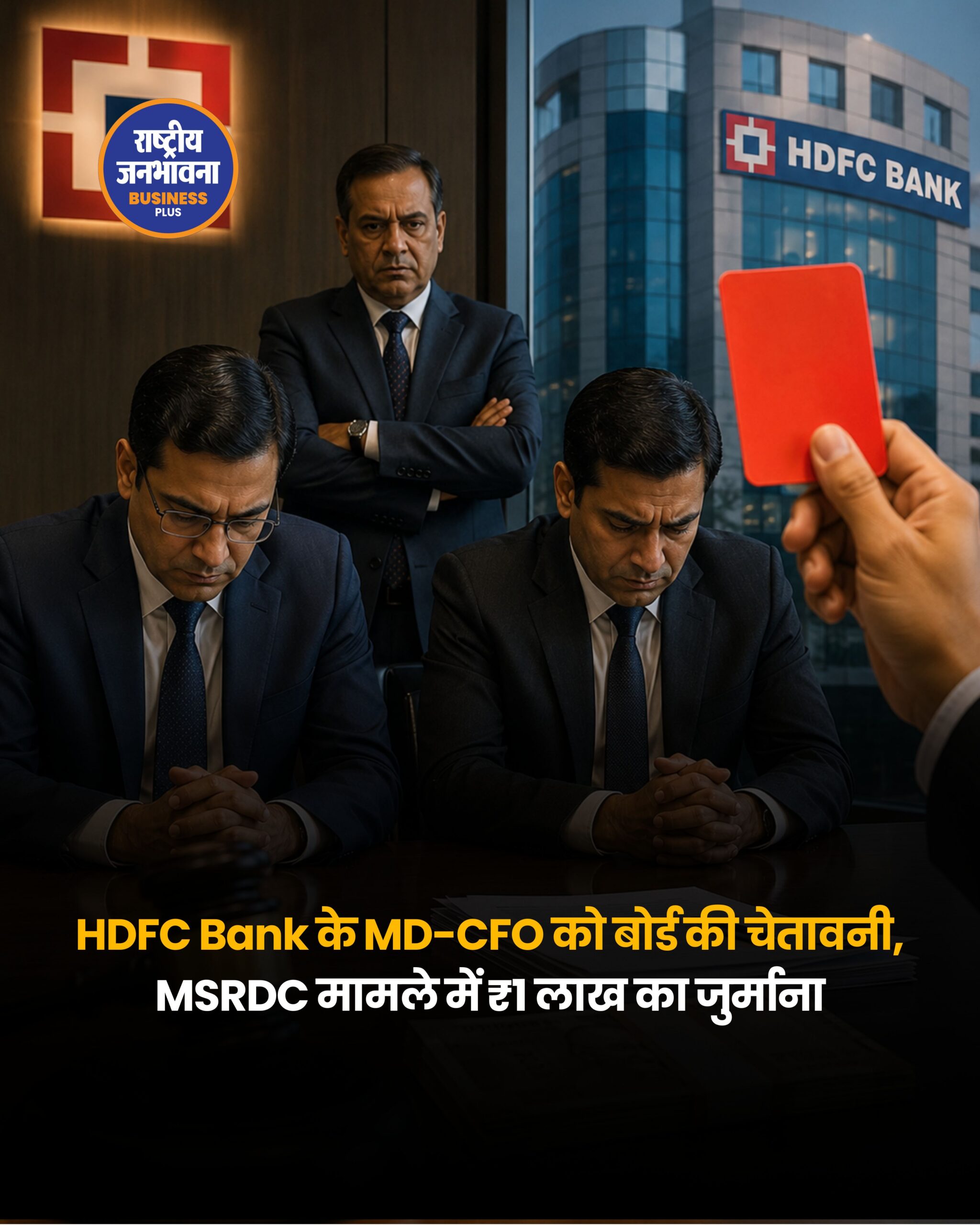 HDFC Bank के MD-CEO और CFO पर बोर्ड की कार्रवाई, MSRDC मामले में ₹1 लाख का जुर्माना