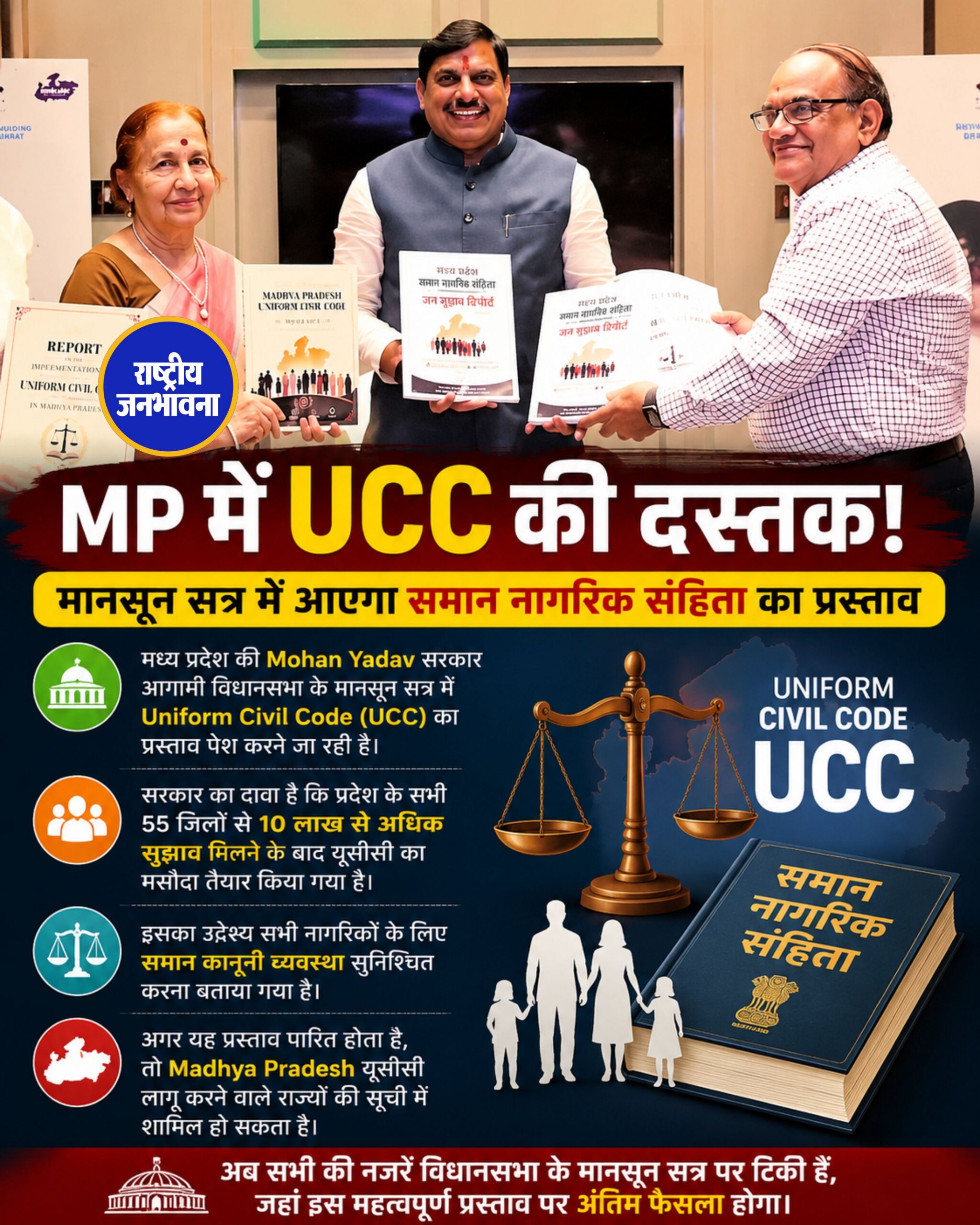 MP में UCC की दस्तक, मानसून सत्र में पेश होगा समान नागरिक संहिता का प्रस्ताव