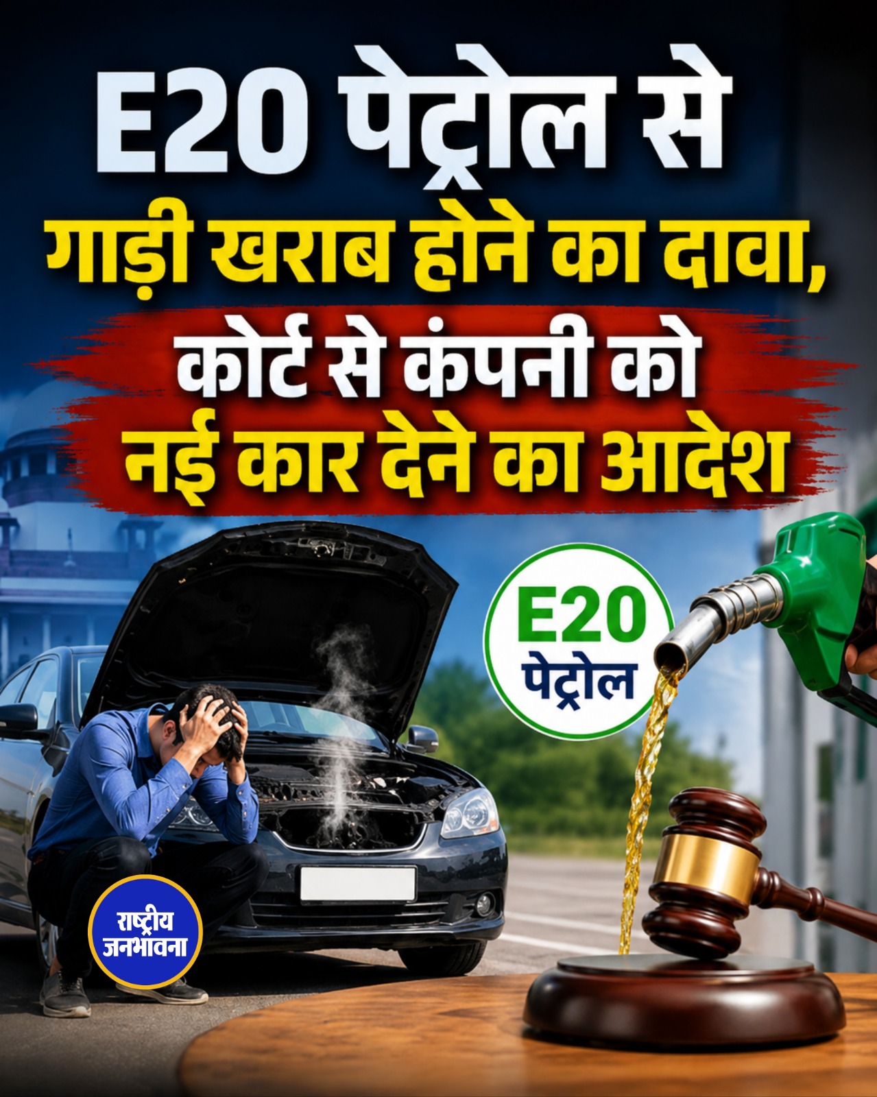 E20 पेट्रोल से इंजन खराब होने पर उपभोक्ता को बड़ी राहत, कोर्ट ने नई कार देने का दिया आदेश