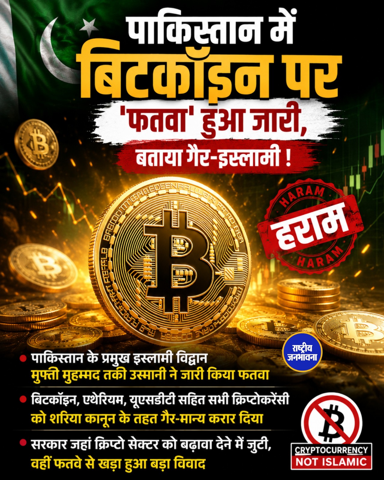 पाकिस्तान में क्रिप्टोकरेंसी पर फतवा, मुफ्ती तकी उस्मानी ने Bitcoin समेत सभी डिजिटल करेंसी को बताया गैर-शरिया