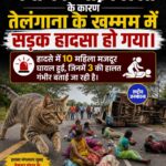 अचानक सड़क पर आई बिल्ली, तेलंगाना में हादसा, 10 महिला मजदूर घायल