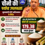 उत्तर प्रदेश में चीनी की पर्याप्त उपलब्धता, कालाबाजारी पर सख्त कार्रवाई के निर्देश