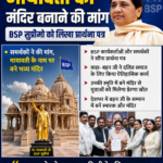 मायावती का मंदिर बनाने की मांग BSP सुप्रीमो को लिखा प्रार्थना पत्र