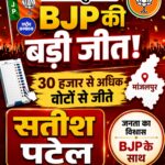 गुजरात के मांजलपुर उपचुनाव में भाजपा की बड़ी जीत, सतीश पटेल ने 30,599 वोटों से दर्ज की शानदार जीत