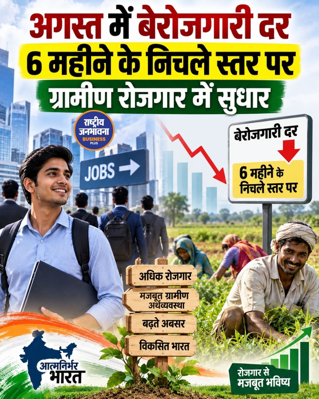 अगस्त में भारत की बेरोजगारी दर घटकर 5%, छह महीने के निचले स्तर पर पहुंची