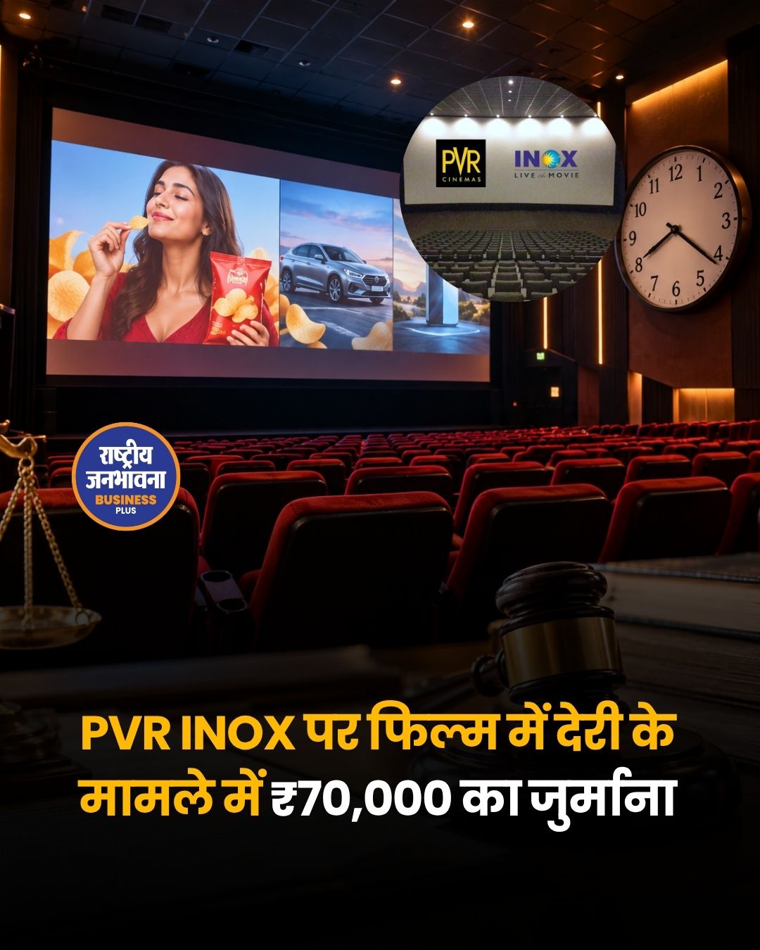 PVR INOX पर फिल्म शुरू होने में 22 मिनट की देरी, ₹70,000 देने का आदेश