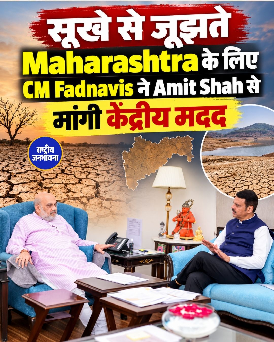 महाराष्ट्र में सूखे की स्थिति पर Fadnavis ने Amit Shah से मांगी विशेष आर्थिक सहायता, दिल्ली में विपक्ष का प्रदर्शन